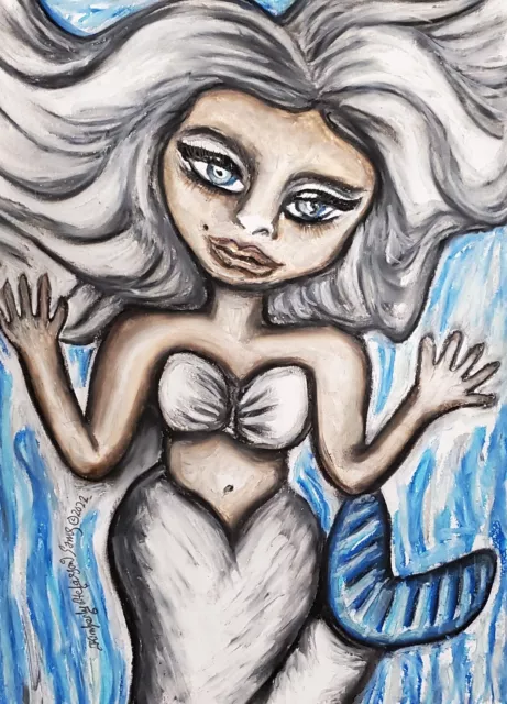 Glacier Mermaid Collectible Art Print 4x6 Artist Signed KSams Gothic