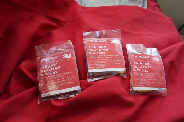 Lot of 3 3M Anti Static Wrist Strap #2066 - Sealed Packages