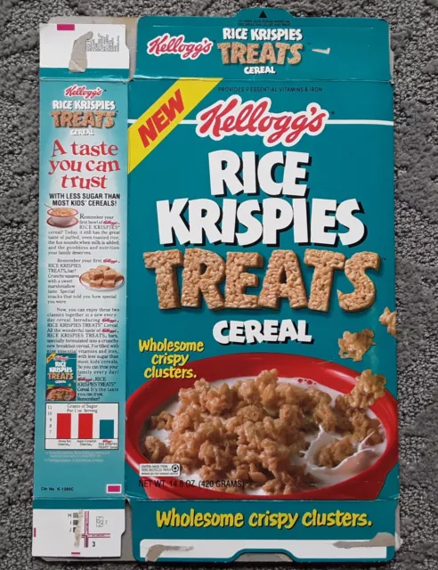 1992 &amp;NEW&amp; KELLOGG&amp;#39;S RICE KRISPIES TREATS cereal box, empty $41.00 ...