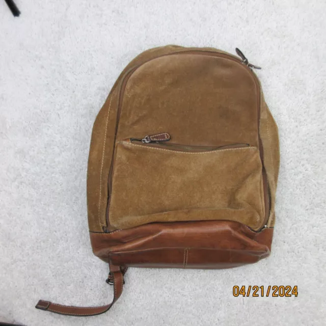 Frye Suede Leather Medium Backpack cognac Clean Designer USA GUC