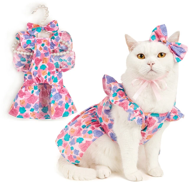 Gonna cane stile principessa rete abito animale domestico abbigliamento gatto costume E