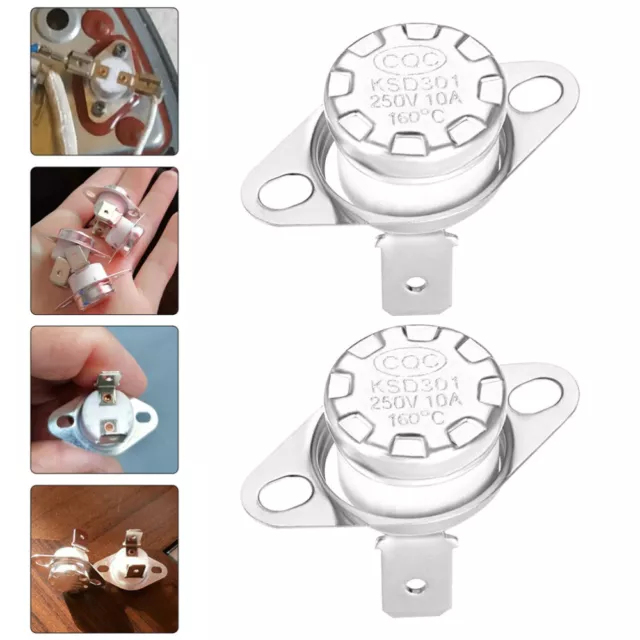 2 Pcs Temperature Switches Thermostat Accessories Snap Disc Limit