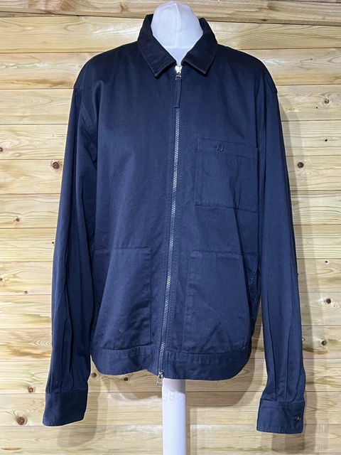 Universal Works Jacket Men's Size Xl Dark Navy Blue Zip Up Utility Cotton Coat