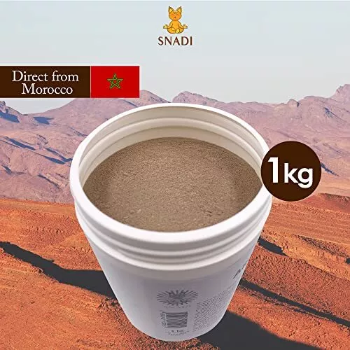 Snadi - Argile Ghassoul | 1 kg | Poudre de Pierre de Lave du Maroc | Pour le ... 2