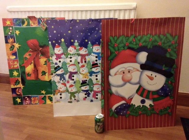 Job lot of OF 30 GIANT CHRISTMAS STRONG GIFT BAGS Xmas Extra Large Toy Bag Jumbo