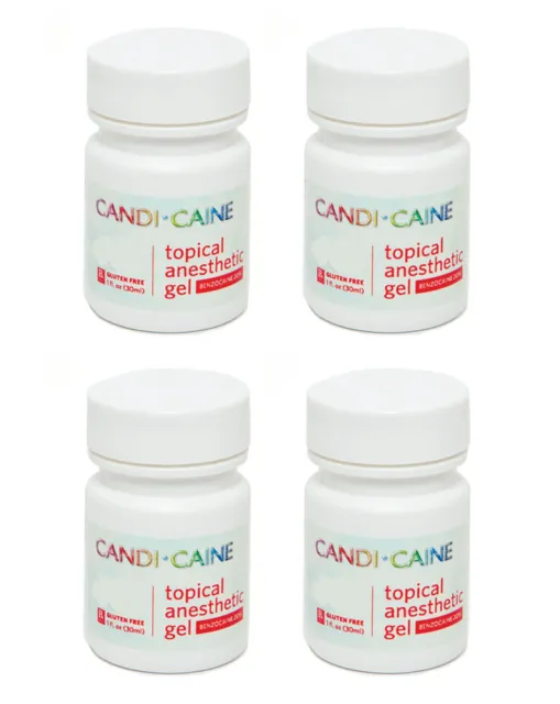 Dental Topical Anesthetic Gel 20% Benzocaine 1oz Jars Strawberry Candi-Caine USA