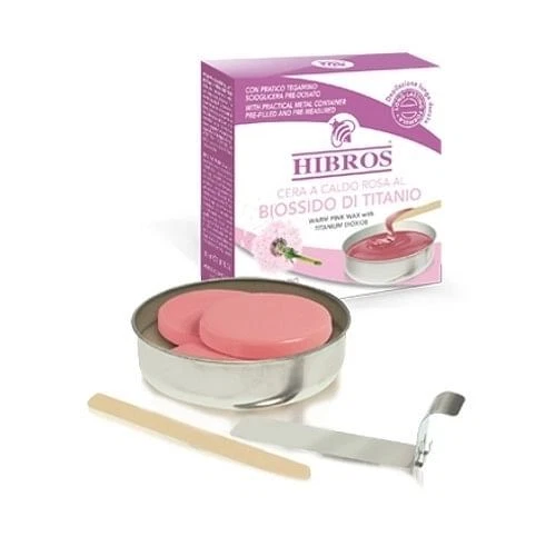 HIBROS Cera Caliente Rosa En Dióxido De Titanio Con Olla 60 ML-8001834019