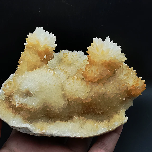 355g  New Find Natural Orange Calcite Crystal Cluster Mineral Specimen Yunnan