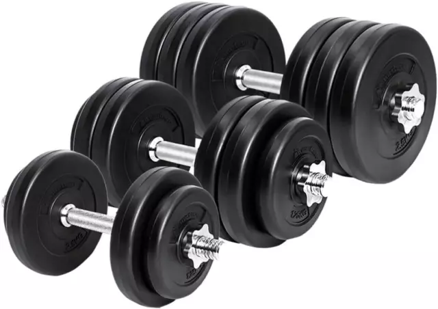 METEOR ESSENTIAL DUMBBELL SET Weight Dumbbells Plates Home Gym Fitness Exercise