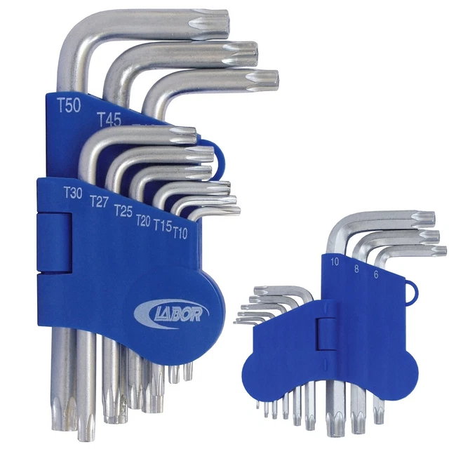 Serie 9 Chiavi Impronta Torx Tamper Acciaio T10/T15/T20/T25/T27/T30/T40/T45/T50