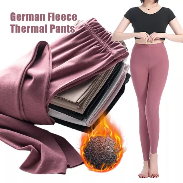 Winter Women Warm Fleece Lined Pencil Leggings Stretchy Thermal Tight Pants