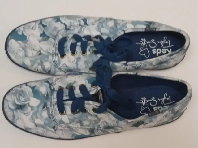 Taylor Swift X Keds RARE Collab Blue Floral Shoes Womens U.S.A. size- 8.5 . New