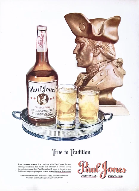 Vintage Print Ad 1947 Paul Jones Fine Blended Whiskey Frankfort Distillery NYC