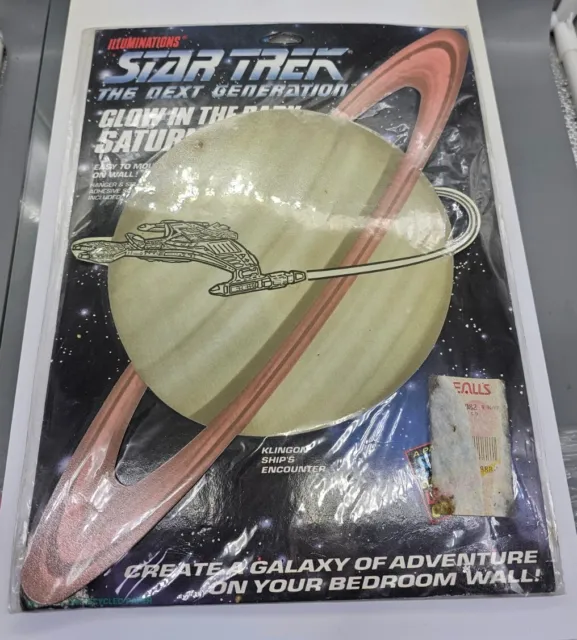 Star Trek TNG Glow in the Dark Saturn Klingon Ship Wall Decoration 1991 SEALED