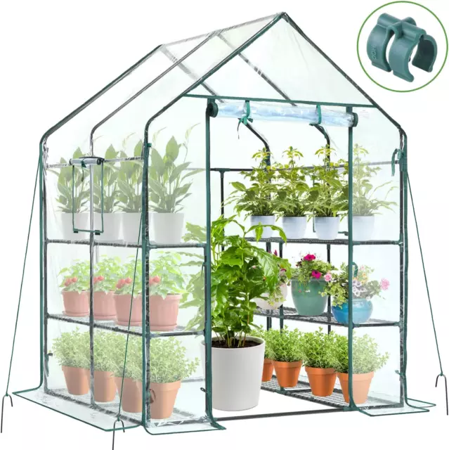 Outdoor Greenhouse Portable Walk in PVC Cover 3 Tiers 12 Shelves Stands New