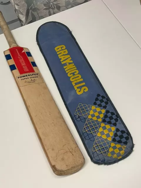 Vintage Australian Gray Nicolls Cricket Bat & Cover Powerspot