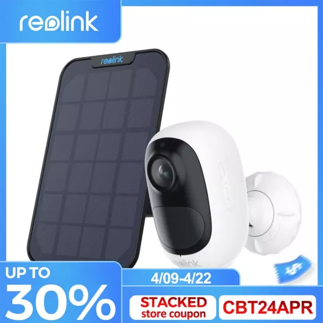 Reolink 3MP 100% WireFree Security Camera 2-Way Audio Argus2E with Solar Panel