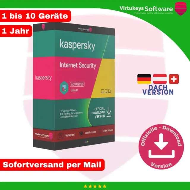 Kaspersky Internet Security 2024 / 1 & 10 Geräte oder Android / 1 Jahr - ESD Key