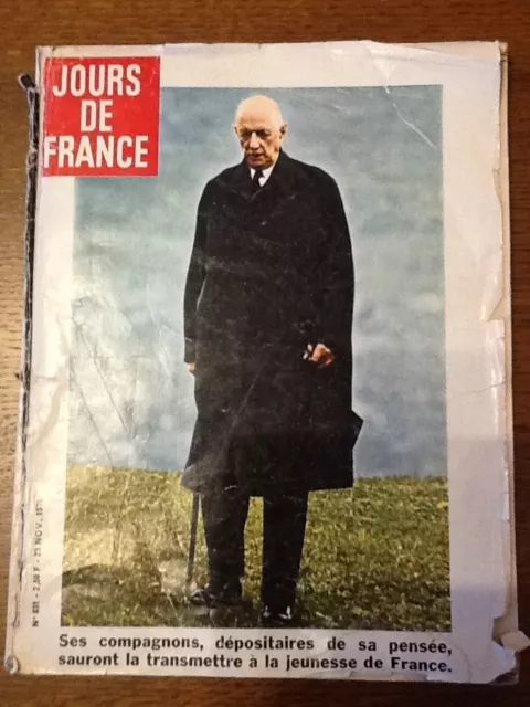 JOURS DE FRANCE n° 831 - nov. 1970 - disparition du Gal de Gaulle