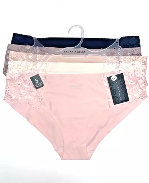 LAURA ASHLEY LACE Hipster Panties Large~5Pk SEXY Multicolor~Style LA9527~NO  SHOW $35.00 - PicClick