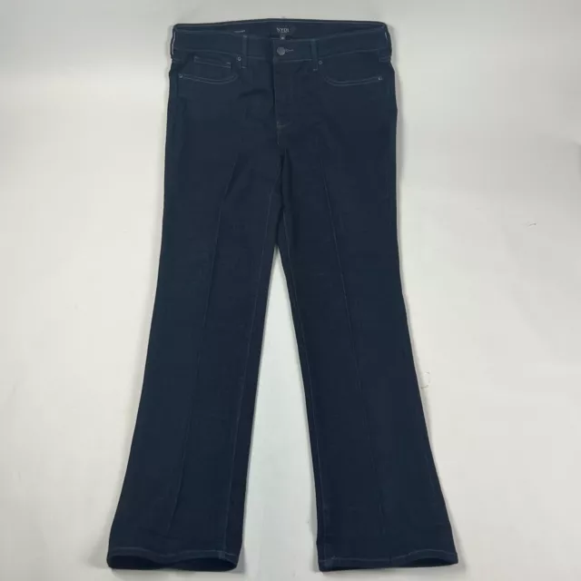 NYDJ Marilyn Straight Lift Tuck Women Size 12 Blue Dark Wash Stretch EUC