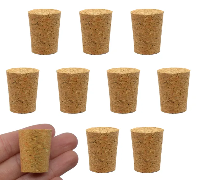 10PK Cork Stoppers, Size #10 - Tapered Shape - Eisco Labs