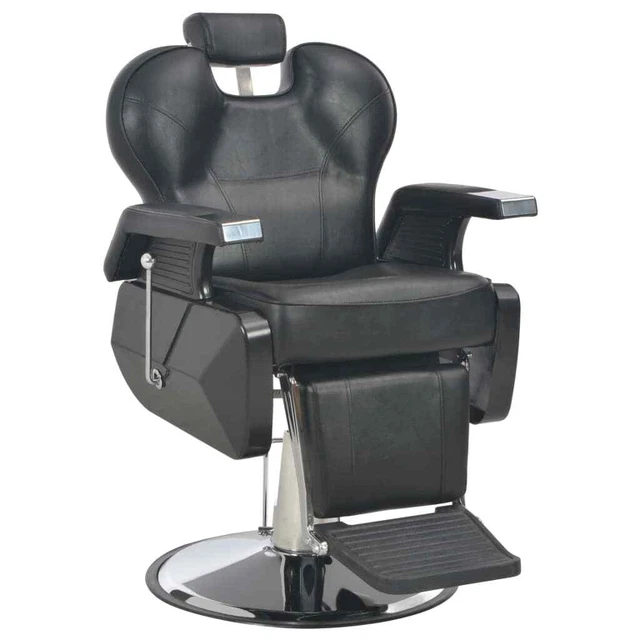 Poltrona da Barbiere Nera Similpelle Sedia Barba Capelli Parrucchiere vidaXL
