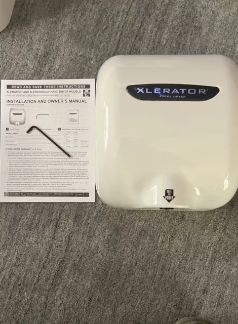 Xlerator Hand Dryer Xl-W No Touch Wall Mount Bathroom Excel Xl C Bw White Metal