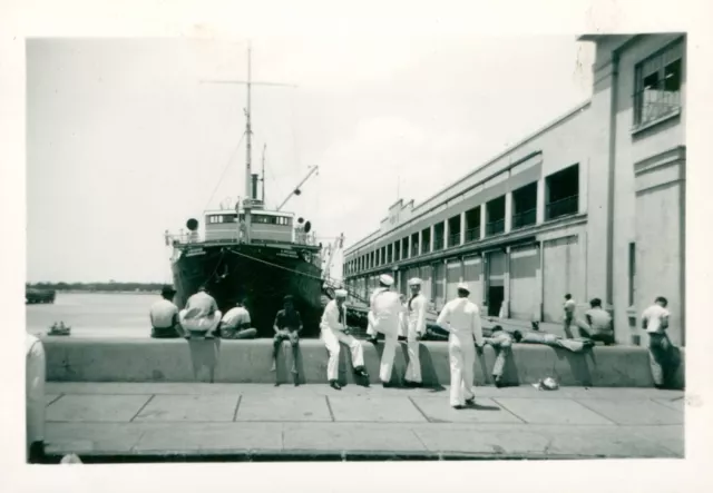 1940 A. Mackenzie dredge ship US Engineers Honolulu Dock Hawaii  photo