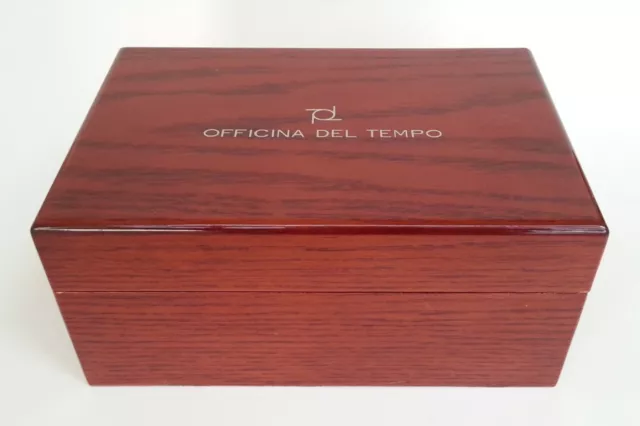 Très joli COFFRET EN BOIS VINTAGE pour MONTRE signé OFFICINA DEL TEMPO