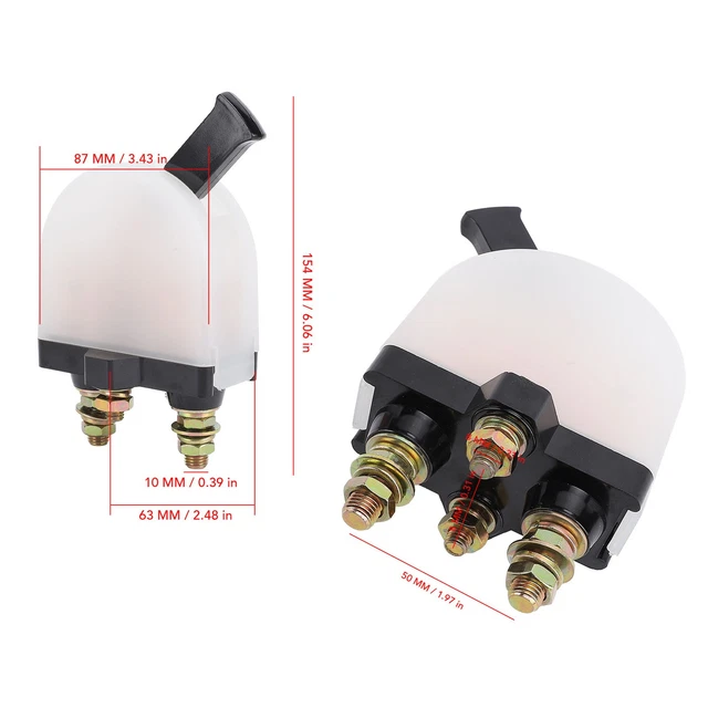 WHITE BATTERY POWER Off Switch 300A DC12 To 36V Enhanced Safety Battery ...