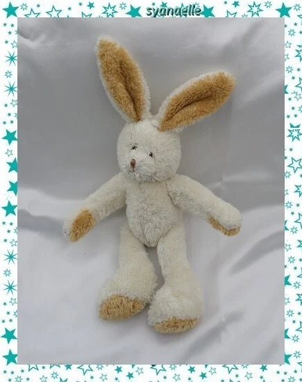 Doudou Peluche Lapin Ecru Et Beige Les Petites Marie