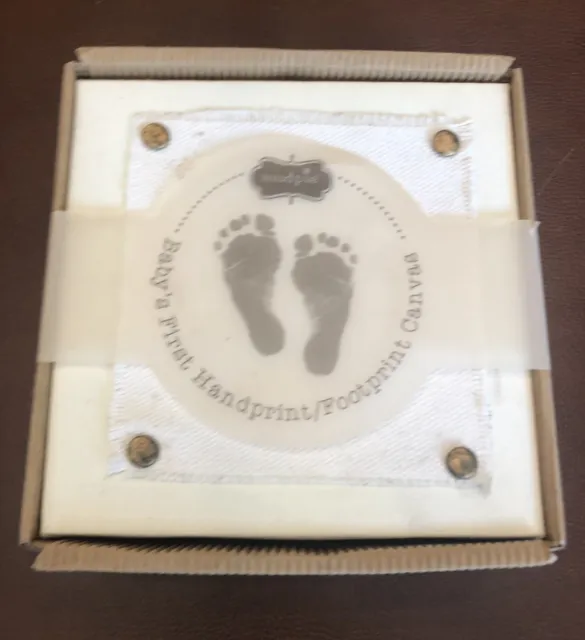 Mud Pie Baby's First Handprint / Footprint Canvas w Instructions~Great Gift Idea