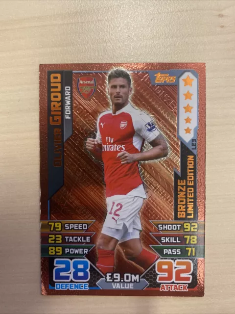 Topps Match Attax 2015/16 - Olivier Giroud Bronze Limited Edition - Arsenal