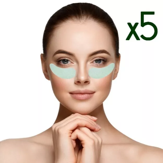 5 Masques Konjac Contour Yeux Aloé Véra Hydratant Liftant 100% Naturel