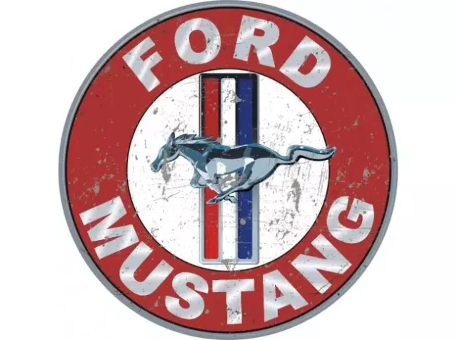 NEW Ford Mustang Large Round tin metal sign