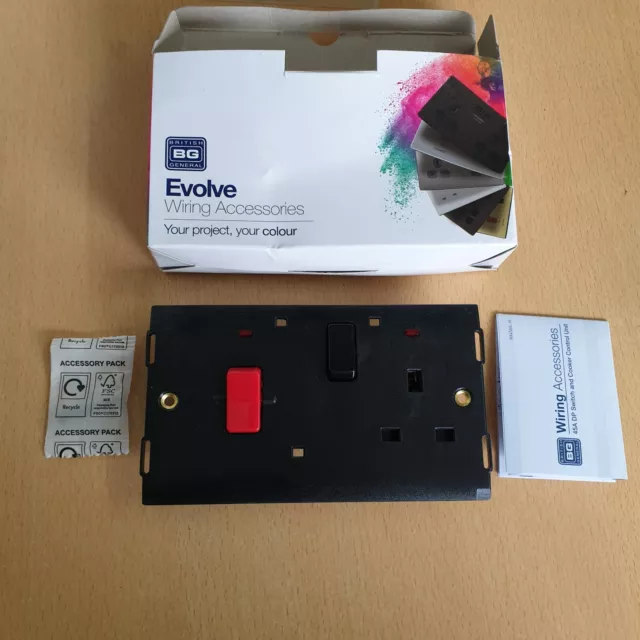 BG Electrical Evolve Cooker Control Socket, Double Pole Switch REPLACEMENT