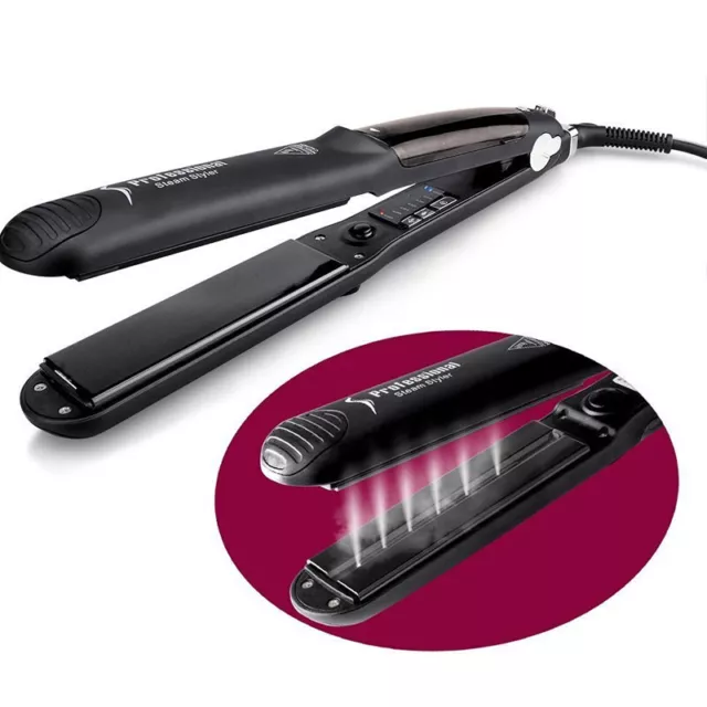 Steam Hair Straighteners Salon Ceramic Tourmaline Vapor Steam Flat Iron  Hot