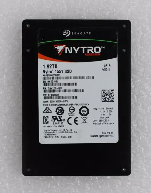 Seagate Nytro 1551 XA1920ME10063 1.92TB 6Gbps SATA 2.5" Solid State Drive SSD