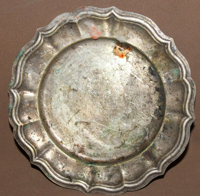 Antique silver plated plate