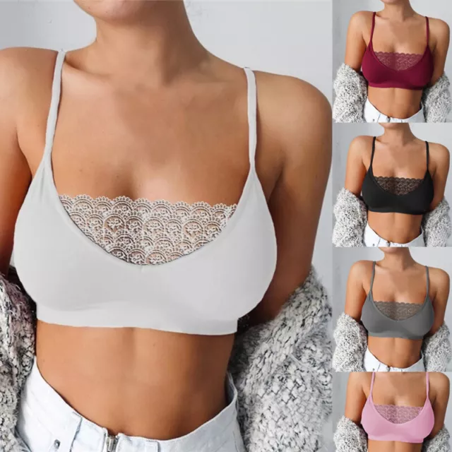 Women Lace Tank Camisole Vest Bralette Ladies Summer Strappy Tube Top Sports Bra 2