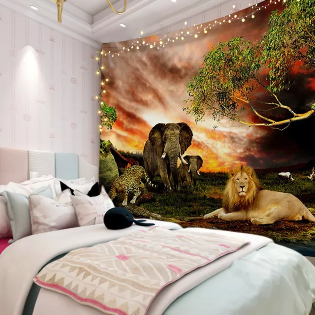 fr Jungle Animal Polyester Printing Tapestry Washable for Room Decor (100x75cm)