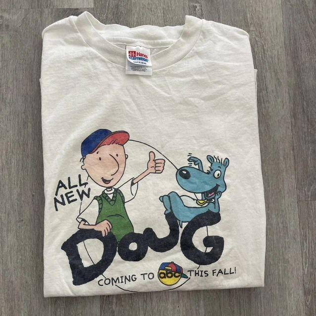 VINTAGE 1991 DOUG Nickelodeon Cartoon Promo TShirt Size XL Rare 1,200