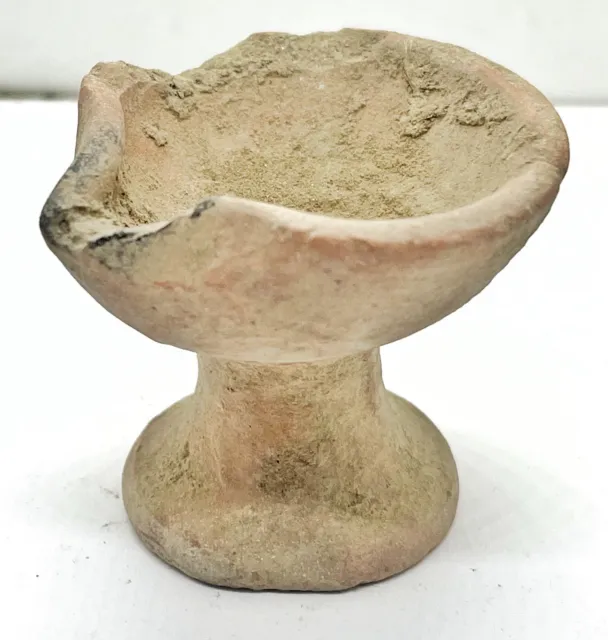 Authentic Ancient Near East Clay Pottery Artifact Oil Lamp — Circa 500BC-300AD B