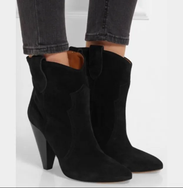 Isabel Marant Roxanne black suede ankle boots - size 38 (US 7)