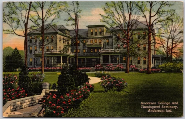 Vtg Anderson College Theological Seminary Anderson Indiana Postcard