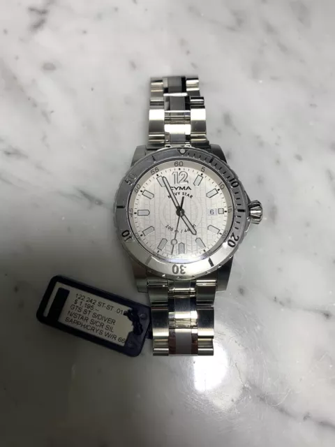CYMA NAVY STAR GTS Diver Mens Swiss Quartz Watch New Old Stock