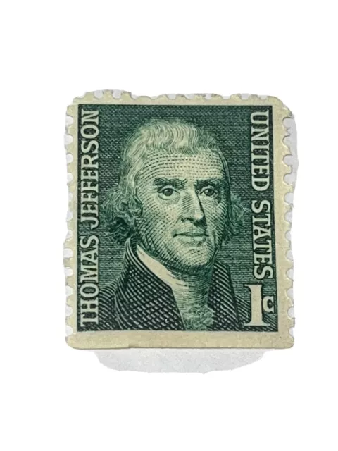 Thomas Jefferson 1 cent Antique Postage Stamp- Green Rare Vintage