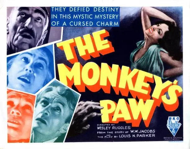 The Monkeys Paw Poster Left From Aubrey Smith Louise Carter Old Movie Photo