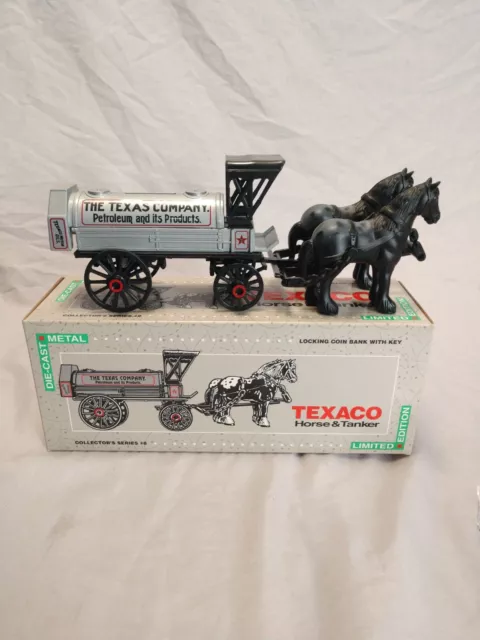 Texaco Horse & Tanker 1900's Die Cast Metal Coin Bank #8 Series 9390VP New